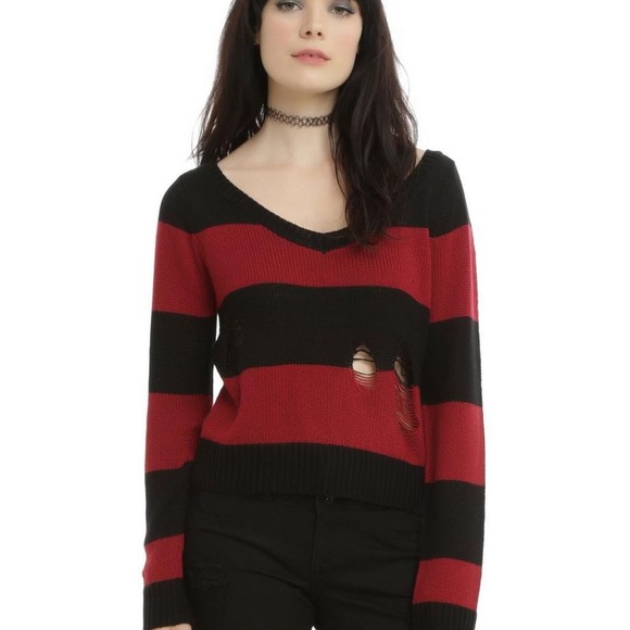 ISO DO NOT BUY Marceline Adventure Time striped destroyed sweater - Picture 4 of 4